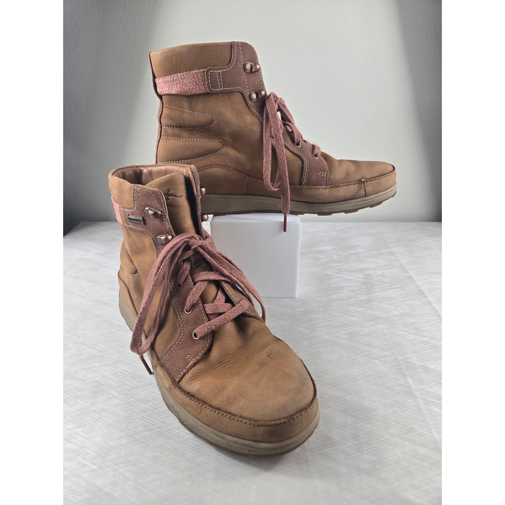 Chaco Adobe Waterproof Leather Ankle Boots Womens 9 Tan Brown J106352 Hiking